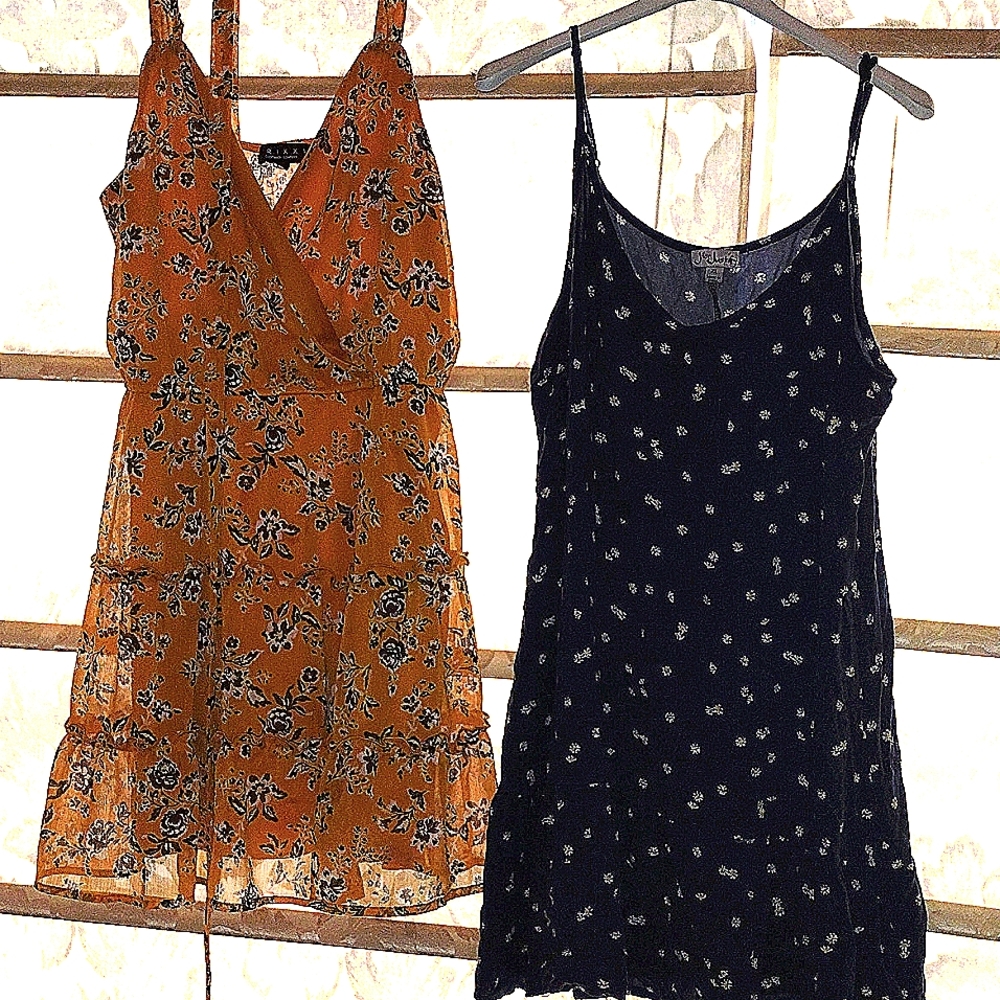 2 summer lightweight floral midi dresses